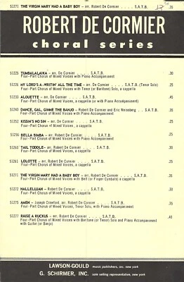 Vintage Sheet Music The Virgin Mary Had a Baby Boy Robert De Cormier SATB 1966 - Image 1 of 3