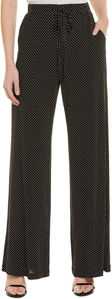Nanette Lepore Black "Pure Pant" w/ White Polka Dots, Size Large NWT! - Image 1 of 4