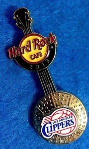 GUITARRA LOS ANGELES CLIPPERS NBA BALONCESTO LOGOTIPO 3D 2013 Hard Rock Café PIN LE - Imagen 1 de 1