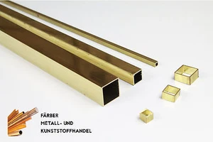 Messing Messing Vierkantrohr 20x20x1 mm /500mm Länge CuZn37 MS63 Rohr - Bild 1 von 1
