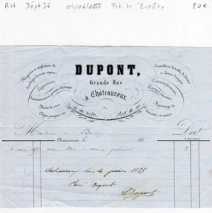 Dépt 36 - Chateauroux Grande Rue - Petite Entête d'un Grand Magasin - 04/06/1855 - Picture 1 of 1