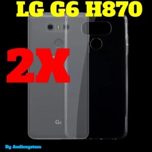 2X COVER SILICONE GEL SLIM per LG G6 H870 CASE CUSTODIA TRASPARENTE BIANCO TPU - Foto 1 di 1