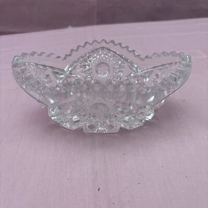 Nucut Cut Crystal Side Dish Bowl Sawtooth Edge 6.5” Beautiful - Picture 1 of 7