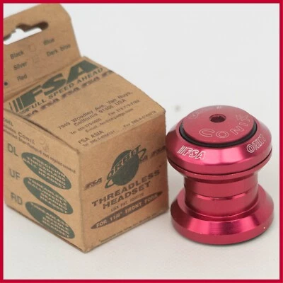 NOS FSA ORBIT CONIX 1+1/8 INCHES AHEAD HEADSET VINTAGE THREADLESS RED ROAD - Image 1 of 4