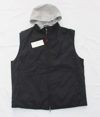 $1095 Nuevo Chaleco Luciano Barbera Cremallera Completa CAPUCHA Para Hombre 2XL 48 EU 58 Negro Mezcla Lana Foto 1 de 4