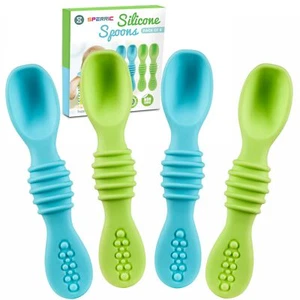 Paquete de 4 cucharas de silicona para bebé LED destete, cuchara de alimentación para bebé primera etapa - Imagen 1 de 20