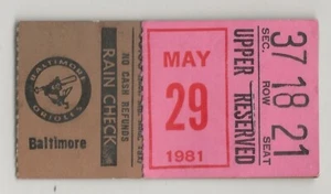 Éxitos de Alan Trammell, victoria de Dennis Martinz, talón de boleto; Tigres en los Orioles 29/5/1981 - Imagen 1 de 1