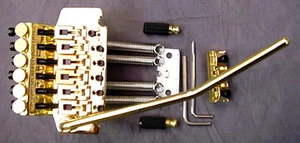 DOUBLE LOCKING FLOYD ROSE GUITAR TREMOLO BRIDGE GOLD - Picture 1 of 4