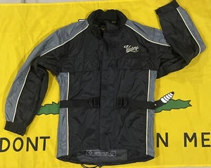 VTG Victory Motorcycles USA Polaris Men’s S Foldable Black Gray Weather Jacket - Picture 1 of 15