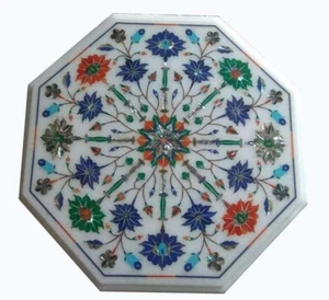 Marble 18" Table Top Handmade PietraDura Art Semi Precious Stone Home Decor - Picture 1 of 2