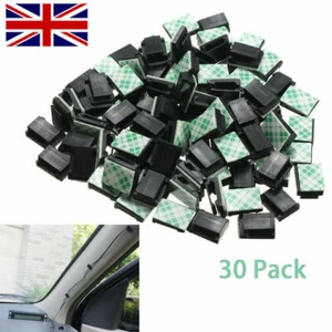 30 pack Self Adhesive Stick-on Cable Ties Wire Cable Base Clamp Clip Holder Set - Picture 1 of 10