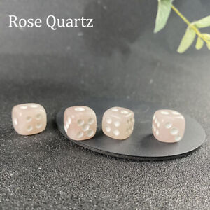 15mm 6 Sided D6 Crystal Stones Quartz Gemstone Dots Dice Carving Game Tool Gifts