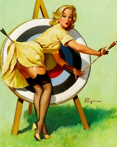 Gil Elvgren Pin-Up "A Near Miss" 8"x10" Art Print 8x10 - Picture 1 of 3