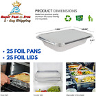Disposable Pan Half Size Deep Foil Steam Bake Pans And Lid Covers 9X13 Set Of 25