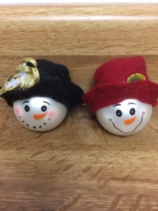 Set Of 3 Snowmen Christmas Ornaments Decorations Vintage - Picture 1 of 8