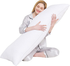 Full Body Pillow for Adults (20X54 In ) -  Fluffy & Firm - Satin Stripe Long Pil