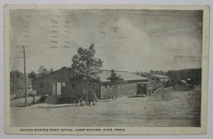 United States Post Office, Camp Devens, Ayer, MA. picture postcard, 1917 MC. - Picture 1 of 2