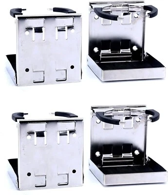 4件装不锈钢可调节折叠杯饮料架汽车船通用 — 第 1/4 张图片