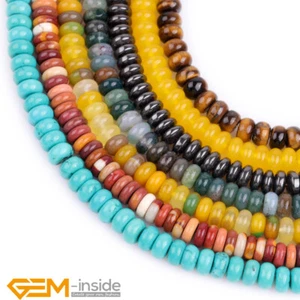 3x6mm Natural Assorted Gemstones Rondelle Heishi Spacer Jewelry Making Beads DIY - Picture 1 of 48