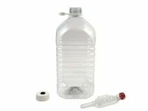 5 Litre Food Grade Plastic PET Demijohn with Cap, Grommet & Airlock Homebrew - Picture 1 of 1