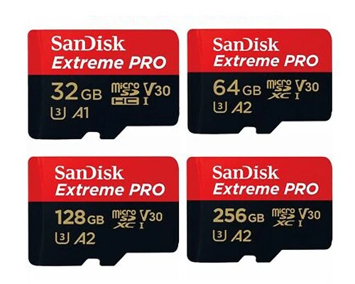 SANDISK A2 A1 EXTREME PRO C10 micro SD SDHC SDXC 256GB 128GB 64GB 32GB 200MB LOT - Image 1 of 1