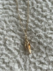 Crewcuts J.Crew Girls' Charm Necklace Conch Shell Gold Tone 18" Chain - Picture 1 of 5