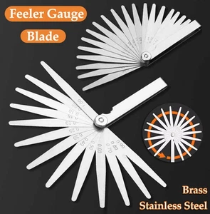 Blade Feeler Gauge Filler Dual Marked Metric Imperial Measuring Brass Blade Tool - Picture 1 of 25