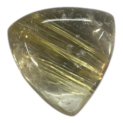Cuarzo rutilo dorado trillón cabujón 13 mm triángulo piedras preciosas fabricación de joyas Foto 1 de 3