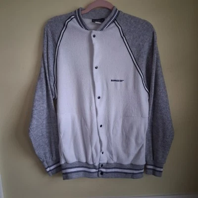 复古 20 世纪 70 年代 80 年代卡扣毛圈布长袖休闲衬衫亚军 ADMIT ONE — 第 1/4 张图片