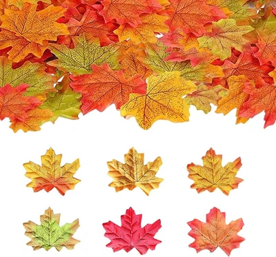 Künstliche Ahornblätter 300 Stück Herbstblätter Deko 6 Farben - Bild 1 von 4