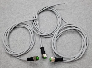 M12 Female Straight 4 Pin Connector Aviation Electrical Cable 2M / 5' - 3 Pack - Picture 1 of 3