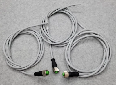 M12 Female Straight 4 Pin Connector Aviation Electrical Cable 2M / 5' - 3 Pack - Image 1 of 3