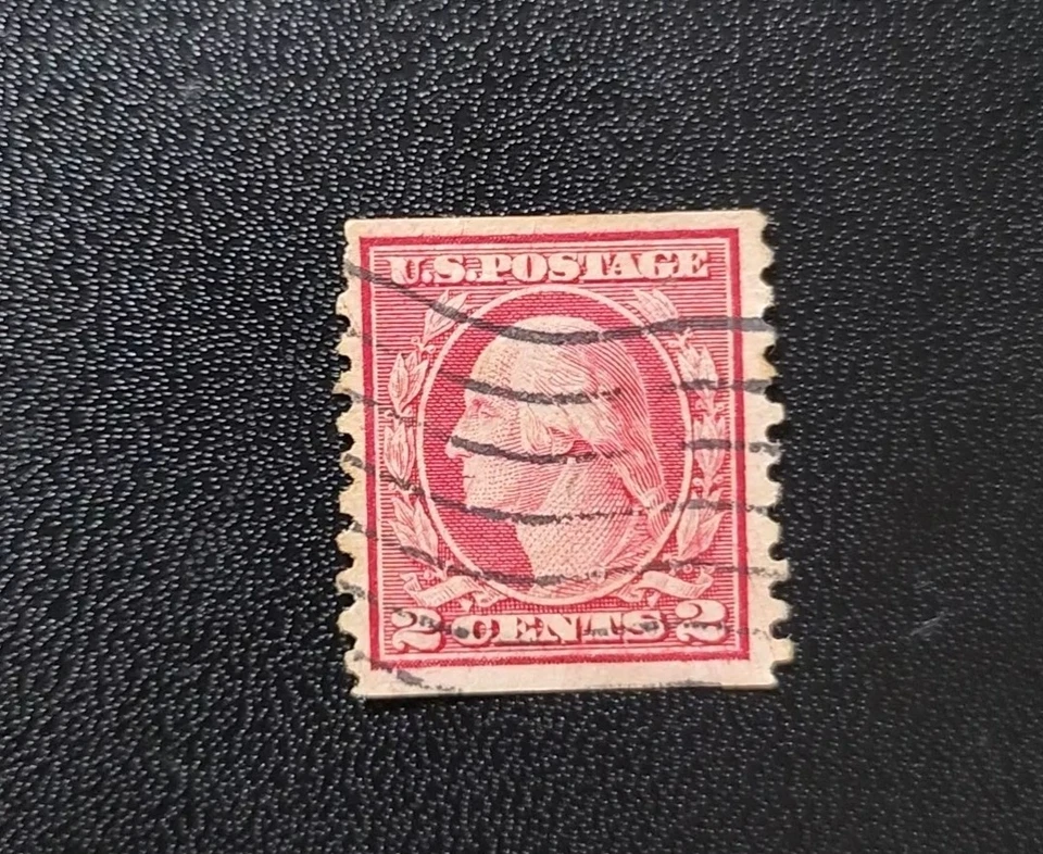 Scott #491 2c Washington, Carmine, Unwatermarked, Type II, Perf 10 Coil Stamp - Image 1 of 4