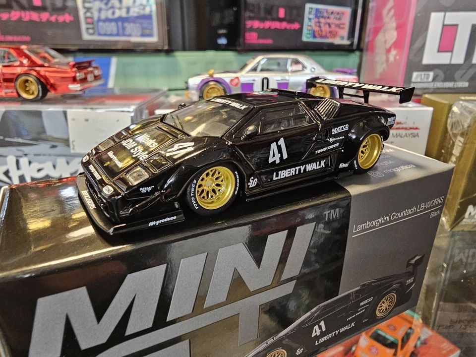 1/64 NEW Mini GT Lamborghini Countach LB-Works Black LHD MGT01081-L SEALED - Image 1 of 1
