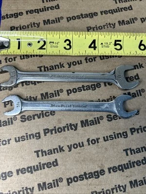 Blue-Point Supreme S1416 7/16 x 1/2 & S1214 3/8 x 7/16 Double Open End Wrench - Image 1 of 4