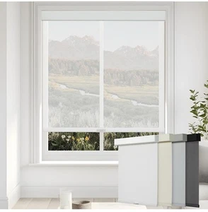 Persilux Free-Stop Cordless Solar Window Blinds Light Filtering Roller 27”Wx72”H - Picture 1 of 7