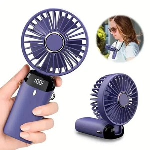 Portable Hand-held Folding Desk Fans Cooler Cooling USB Rechargeable Fan - 2025 - Picture 1 of 17
