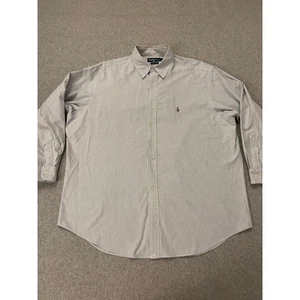 Ralph Lauren Hemd Herren 17 1/2-34 Yarmouth Baumwolle Oxford Button Down Nadelstreifen - Bild 1 von 18