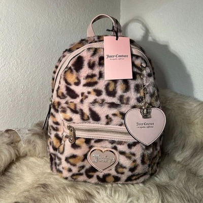NWT Juicy Couture Warm Up Backpack - Soft Faux Fur - Cheetah Print - Image 1 of 4