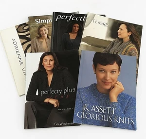 Designer Knitting Pattern Book Lot 5 Jean Moss Kaffe Fassett Vittadini Wiechmann - Picture 1 of 11