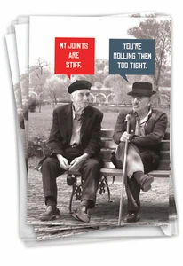 Unlit Men Stiff Joints: Hilarious Birthday Pack Of 3 Card with Envelopes - Picture 1 of 6