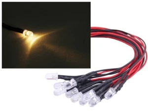 10x LED 5mm Spot 12V Mini Strahler warmweiss anschlussfertig mit Kabel - Bild 1 von 3
