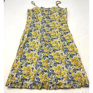 Halogen Blumen Zitrone Rüschen Saum Spaghettiträger 100 % Baumwolle Kleid Damengröße 6 - Bild 1 von 6