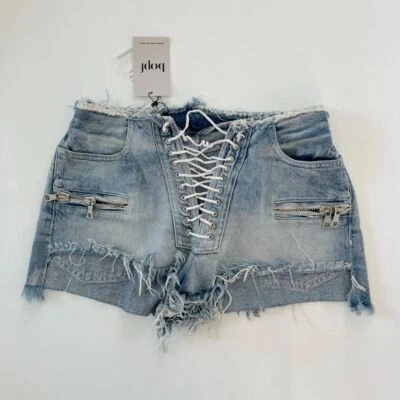 Unravel Project Lace Up Denim Shorts - Image 1 of 4
