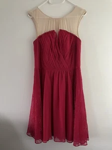 Vestido Coast Rosa Ocasión Mini Patinador Encaje en Capas Talla 12 Deshuesado Plisado Formal - Imagen 1 de 16