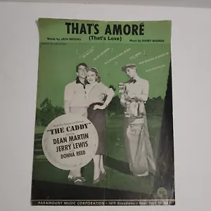 That's Amore Sheet Music The Caddy Dean Martin Jerry Lewis Donna Reed 1953 - Picture 1 of 7