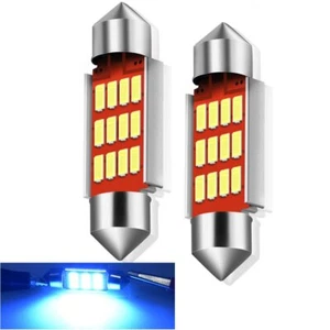 36mm 239 Number Plate Cob Led Blue 6w 272 C5w Reg Light Lamp Bulbs 12v AUXITO - Picture 1 of 9