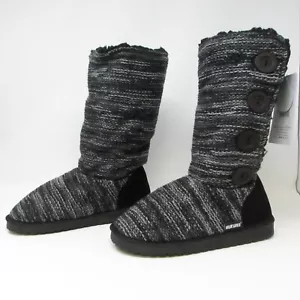 MUK LUKS Oxford Liza Boots Calf High Faux Fur Lined Buttons Size 11 NEW - Picture 1 of 10