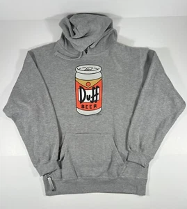 Simpsons Duff Beer Hoodie Men's Sm Universal Studios Koozie Pocket Bottle Holder - Picture 1 of 11