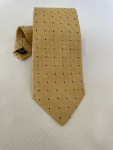 Nautica Yellow Gold w/ Blue & Navy Squares Silk Necktie - Picture 1 of 3